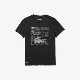 Lacoste Lacoste Men'S Sport Crocodile Printed Breathable T-Shirt - Black/White