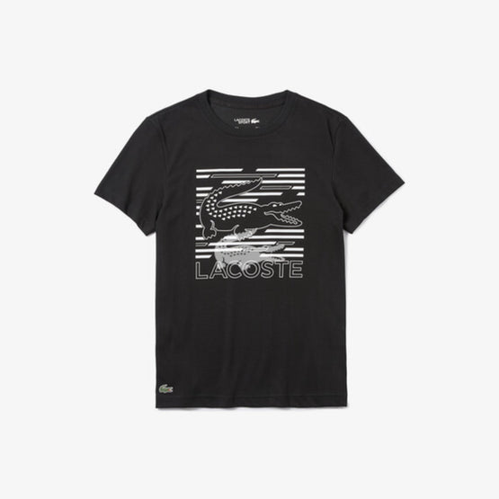 Lacoste Lacoste Men'S Sport Crocodile Printed Breathable T-Shirt - Black/White