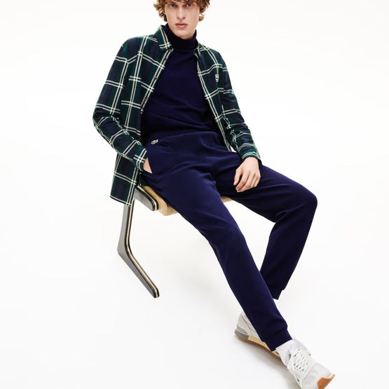 Lacoste Men'S Elasticized Waistband Piqué Fleece Sweatpants - Sinople