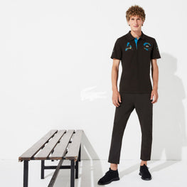 Lacoste Lacoste Men'S Camouflage Signature Ultra-Light Cotton Polo Shirt -  Black/Black-Illumination-Bush 06E-Illumination