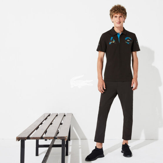 Lacoste Lacoste Men'S Camouflage Signature Ultra-Light Cotton Polo Shirt -  Black/Black-Illumination-Bush 06E-Illumination